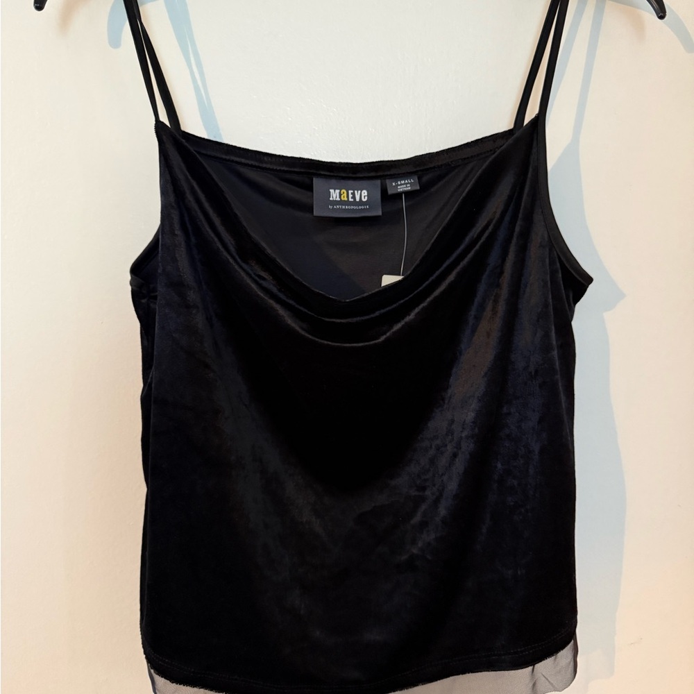 Anthropologie Maeve Black Velvet Camisole
